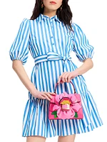 Lake Striped Poplin Puff-Sleeve Minidress