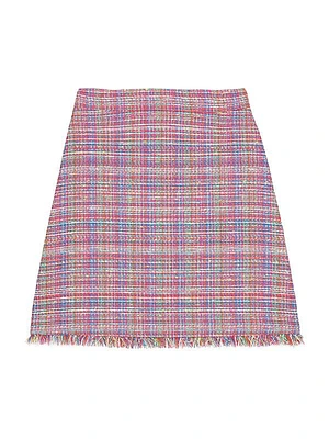 Tweed Fringe Miniskirt