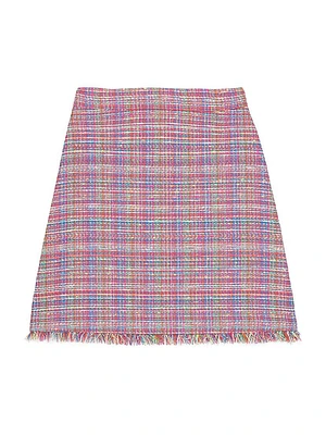 Tweed Fringe Miniskirt