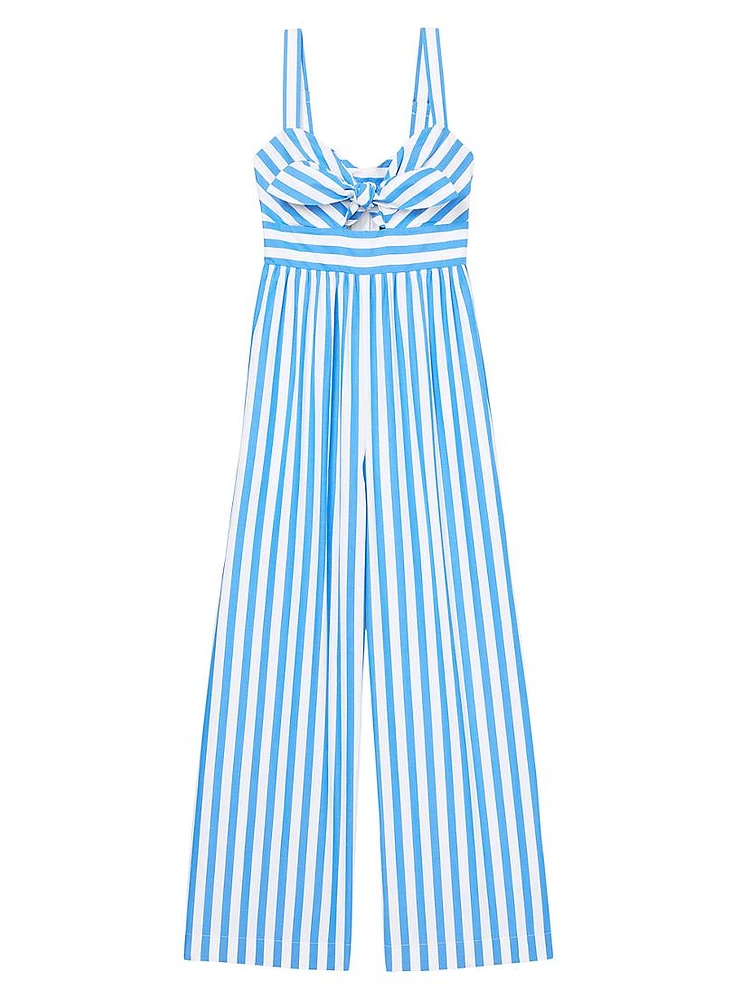 Striped Cotton Wide-Leg Jumpsuit