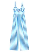 Striped Cotton Wide-Leg Jumpsuit