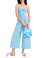 Striped Cotton Wide-Leg Jumpsuit