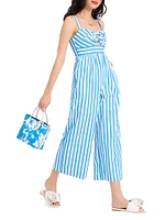 Striped Cotton Wide-Leg Jumpsuit