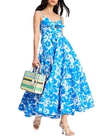 Irene Tropical Foliage Tiered Maxi Dress