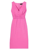 Ponté Surplice Midi-Dress