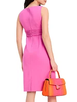 Ponté Surplice Midi-Dress