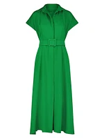Crepe Belted Midi-Dress