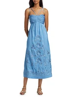 Ariella Embroidered Midi-Dress