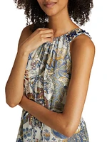 Allison Anthos Print Chiffon Midi-Dress