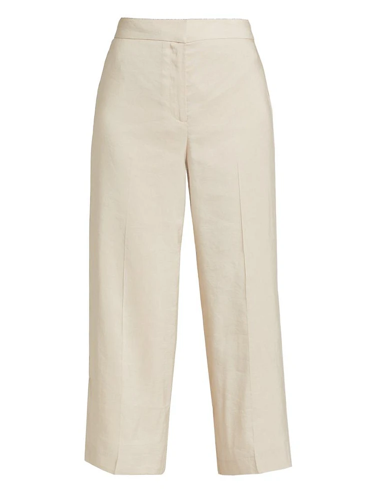 Brent Linen-Blend Crop Pants