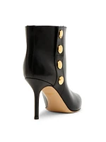 80MM Snap-Button Leather Ankle Boots