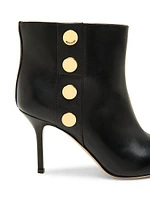 80MM Snap-Button Leather Ankle Boots