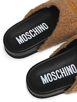 Shearling-Trimmed Mules