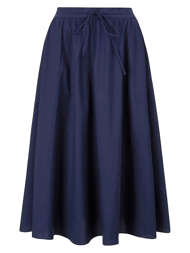 Eden Stretch Cotton Drawstring Maxi Skirt