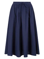 Eden Stretch Cotton Drawstring Maxi Skirt