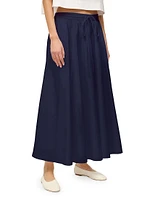 Eden Stretch Cotton Drawstring Maxi Skirt