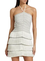 Fringe Halterneck Minidress