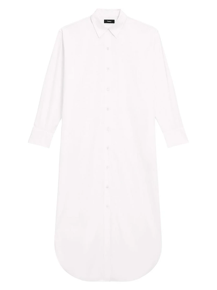 Cotton-Blend Relaxed Maxi Shirtdress