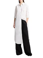 Cotton-Blend Relaxed Maxi Shirtdress