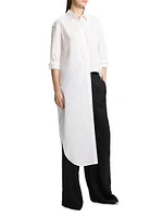 Cotton-Blend Relaxed Maxi Shirtdress