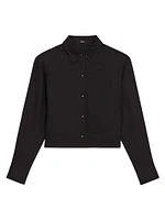 Long-Sleeve Tapered Crop Shirt