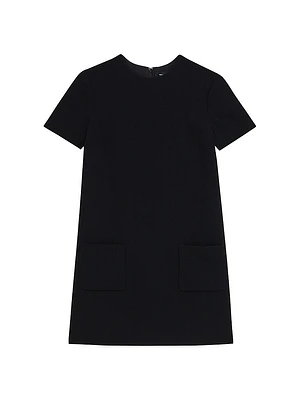 Short-Sleeve A-Line Shift Minidress