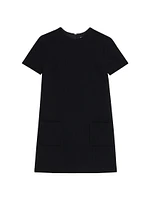 Short-Sleeve A-Line Shift Minidress