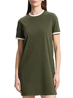 Ringer Cotton T-Shirt Dress