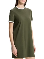 Ringer Cotton T-Shirt Dress