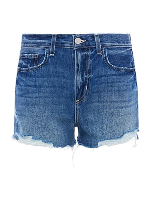 Clark High-Rise Distressed Denim Shorts