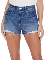 Clark High-Rise Distressed Denim Shorts