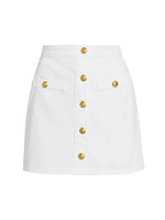 Kris Denim Button-Front Miniskirt