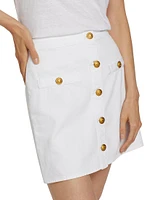 Kris Denim Button-Front Miniskirt