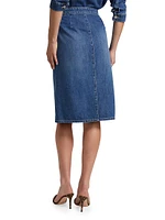 Landry Button-Front Midi-Skirt