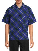 Checked Equestrian Knight Cotton Camp Shirt