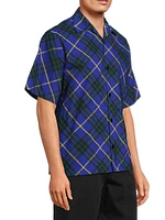 Checked Equestrian Knight Cotton Camp Shirt