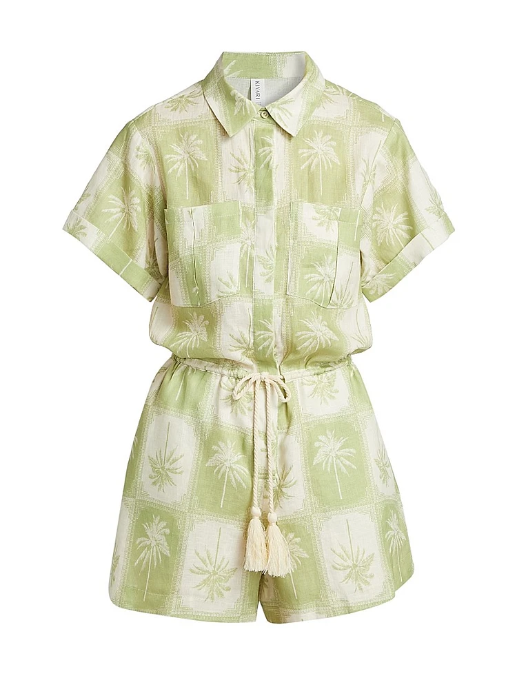 Paradiso Palm Linen Romper