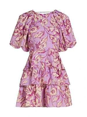 Reyna Floral Linen-Blend Minidress