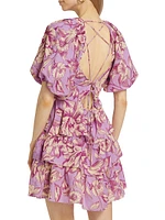 Reyna Floral Linen-Blend Minidress