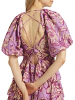Reyna Floral Linen-Blend Minidress