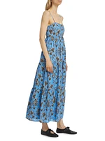 Paola Palm Cotton Maxi Dress