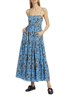 Paola Palm Cotton Maxi Dress