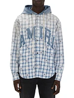 Logo Plaid Hooded Overshirt