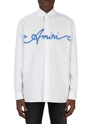 Logo Wave Cotton Poplin Shirt