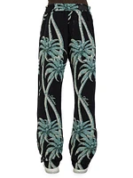 Palm Tapestry Flared Pants