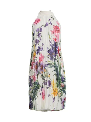 Floral Halterneck Sleeveless Midi Dress