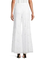 Poppy Floral Lace Wide-Leg Pants