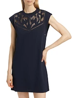 Malta Cotton Lace Yoke Minidress