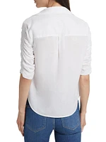 Porta Cotton Ruched-Sleeve Shirt