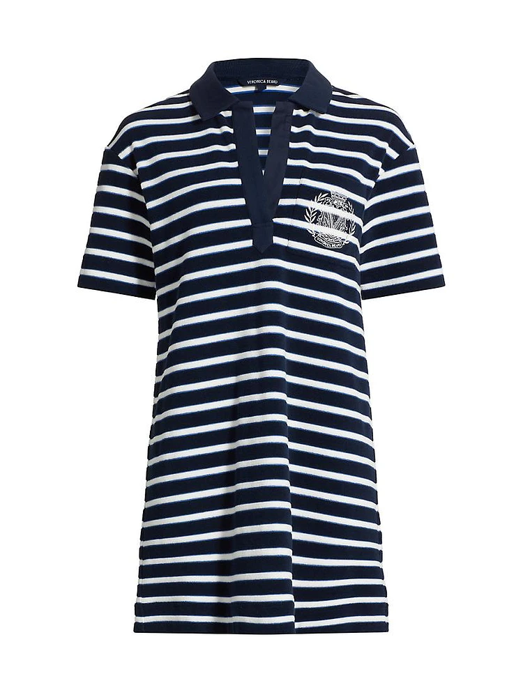 Terrence Cotton-Blend Stripe Polo Dress